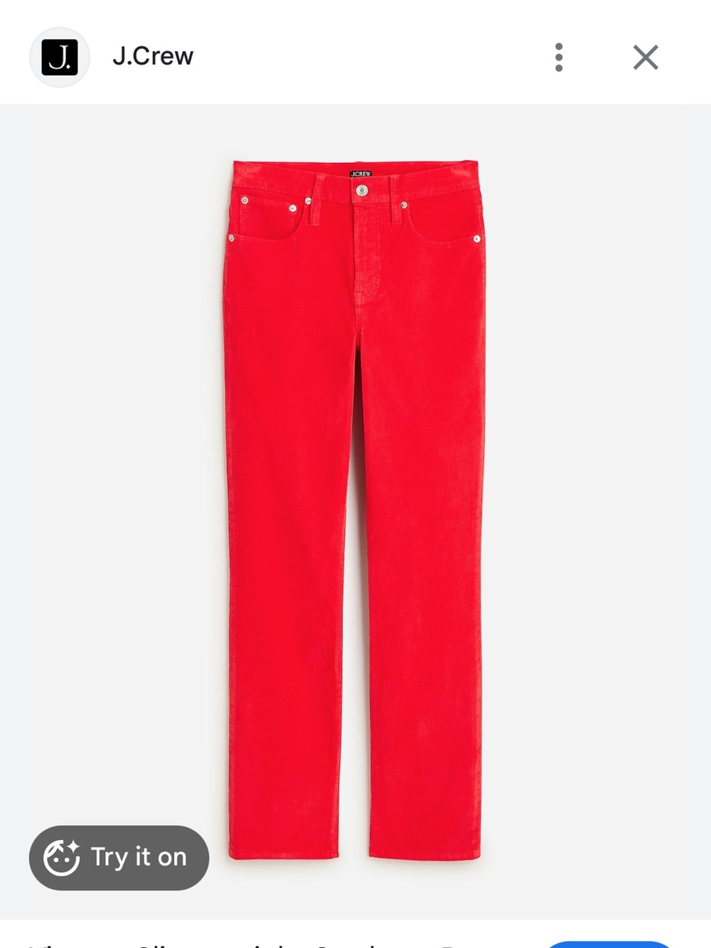 J. Crew corduroy pants.